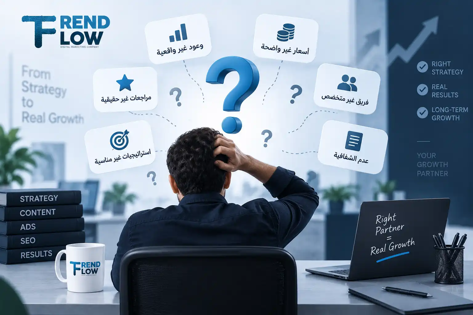 لماذا يفشل معظم الناس في اختيار شركة تسويق إلكتروني في السعودية؟ 1 اختيار شركة التسويق الإلكتروني تريند فلو