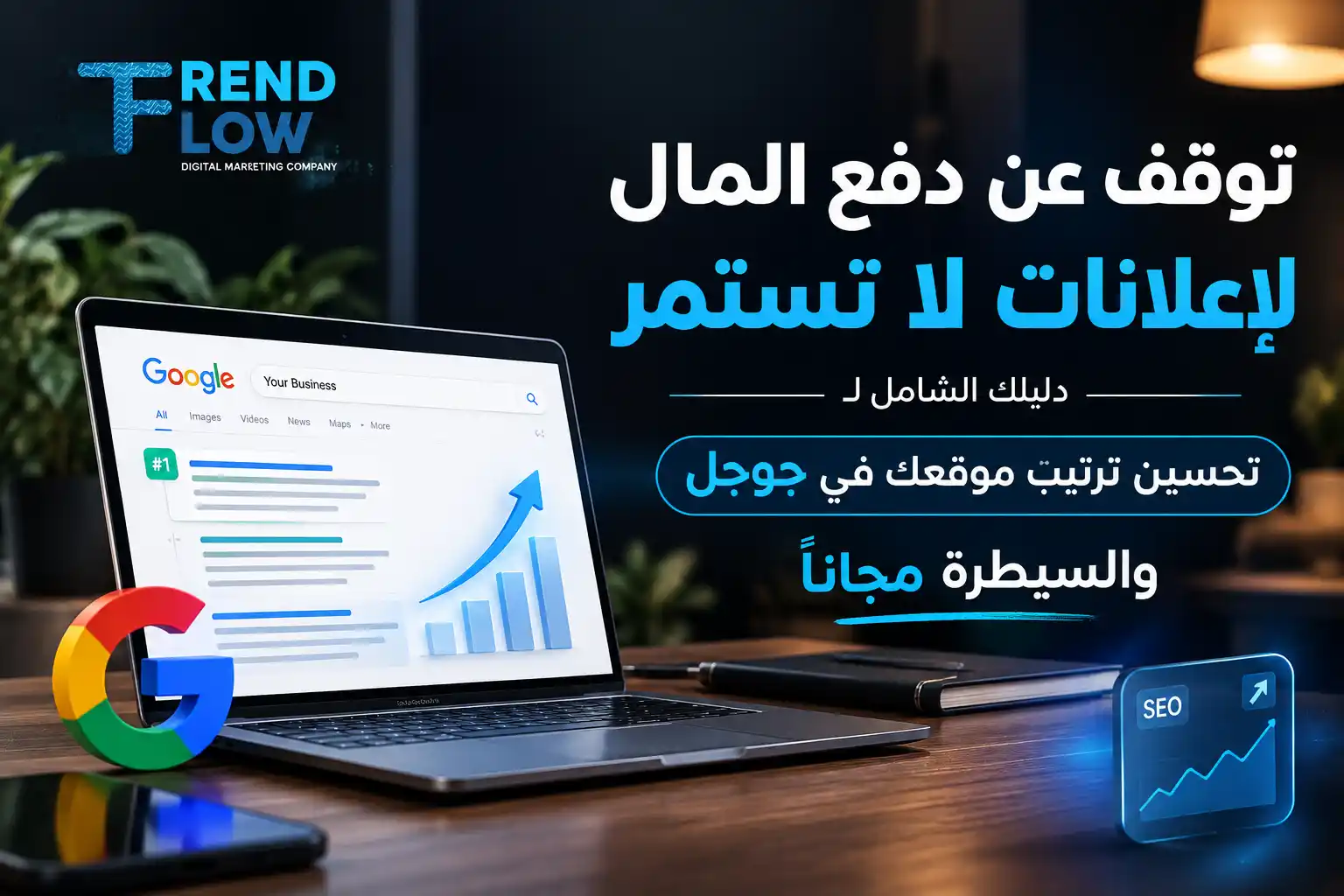 تحسين ترتيب موقعك في جوجل: الدليل الكامل للتصدر بدون إعلانات مدفوعة 1 الاعلانات والسيو