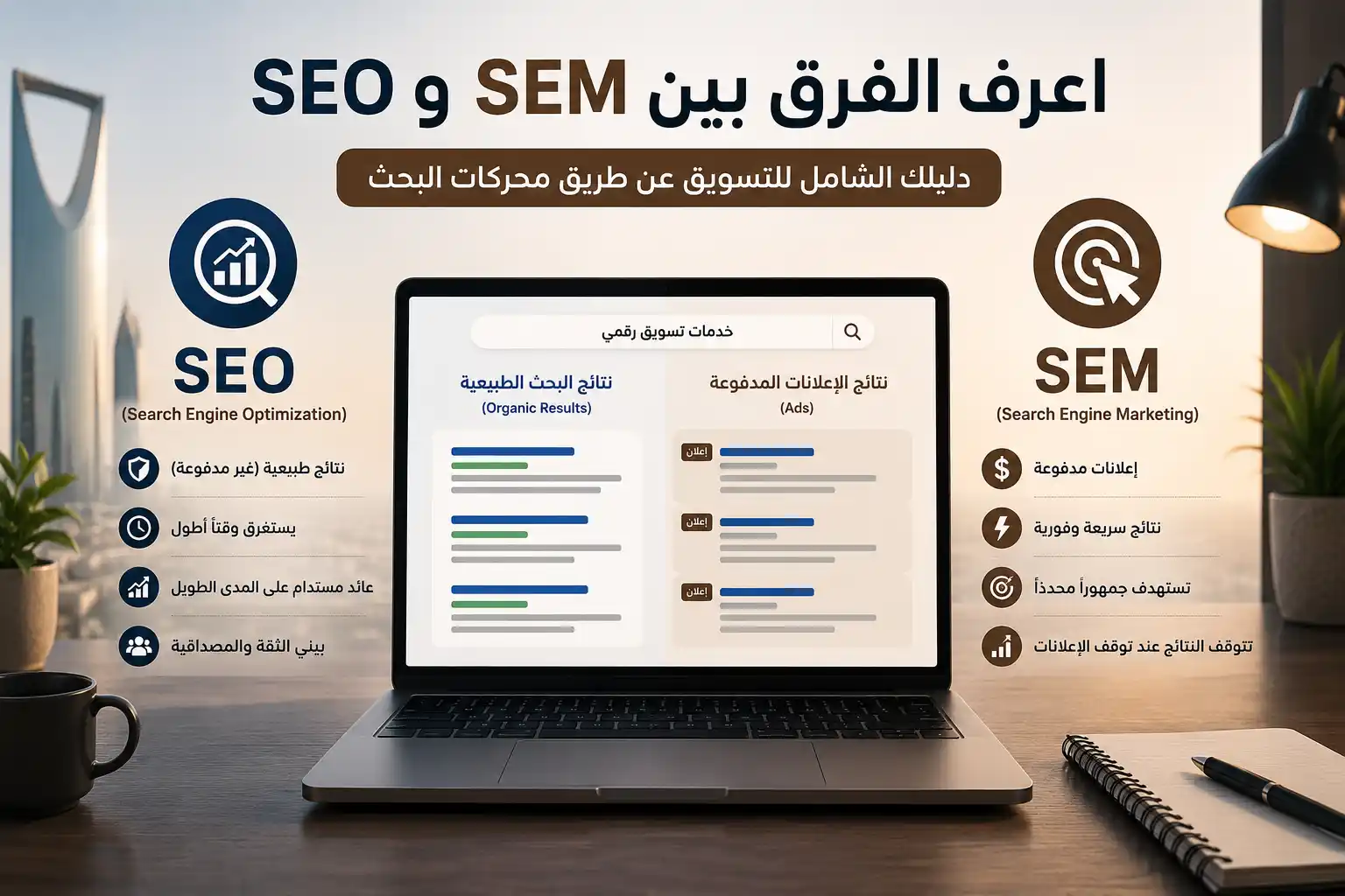اعرف الفرق بين SEO و SEM: دليلك الشامل للتسويق عن طريق محركات البحث 1 الفرق بين السيو والاعلانات الممولة