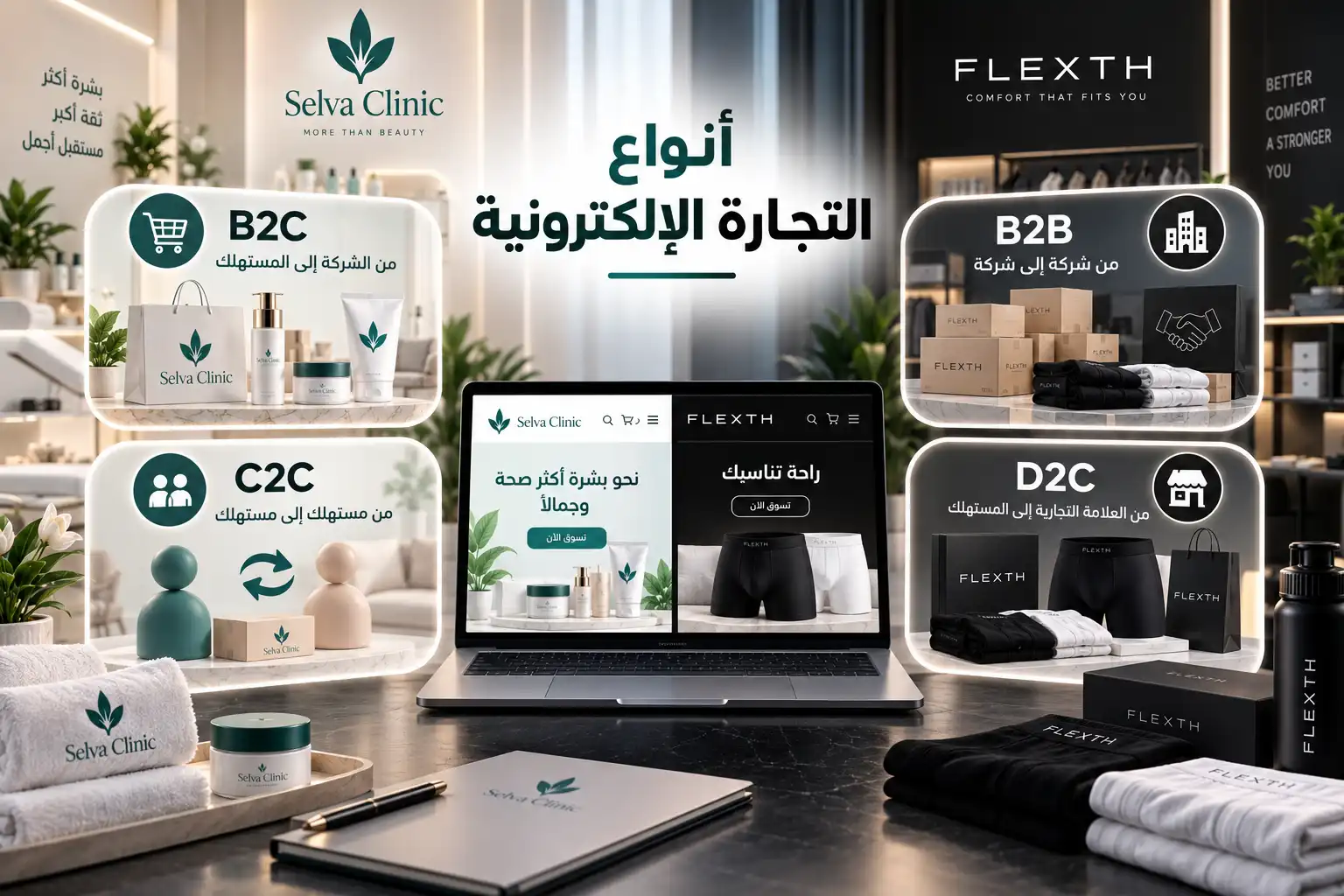 الفرق بين التجارة الالكترونية والتسويق الالكتروني ودور كل منهما في نجاح مشروعك 1 أنواع التجارة الإلكترونية