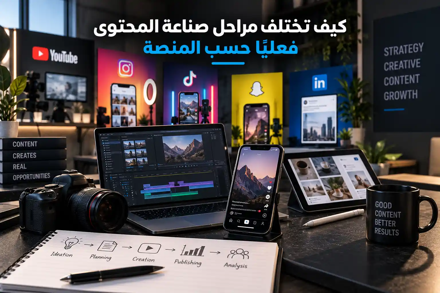 مراحل صناعة المحتوى: من الفكرة إلى النشر وقياس النتائج خطوة بخطوة 1 النشر وتوزيع المحتوى