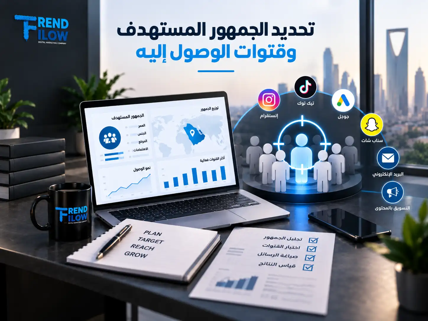 خطة تسويقية كاملة: الدليل العملي لبناء خطة تحقق نتائج فعلية 1 تريند فلو الجمهور المستهدف