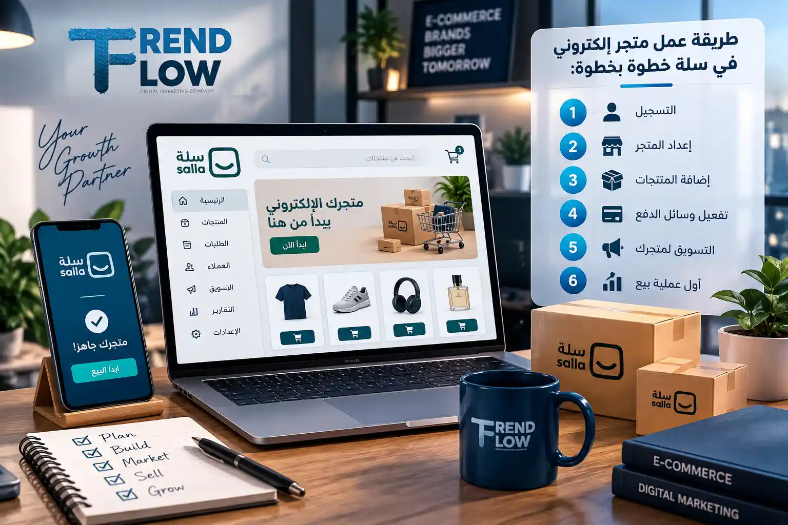 طريقة عمل متجر الكتروني في سلة: من التسجيل حتى أول عملية بيع 1 عمل متجر في سلة